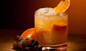 Tangerine cocktail - vodka, tangerine, lime juice, and cinnamon syrup