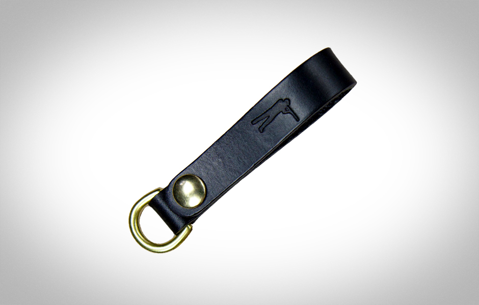 Ghurka Brass Key Ring, Black Leather Key Ring