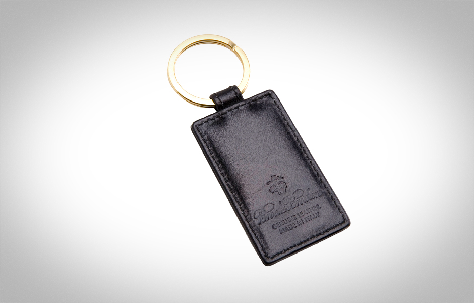 Black French Calfskin Key Chain