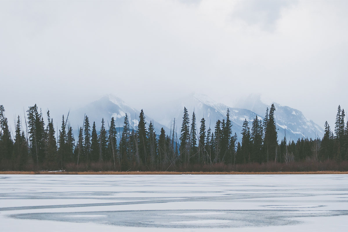 frozen lake for ice fishing