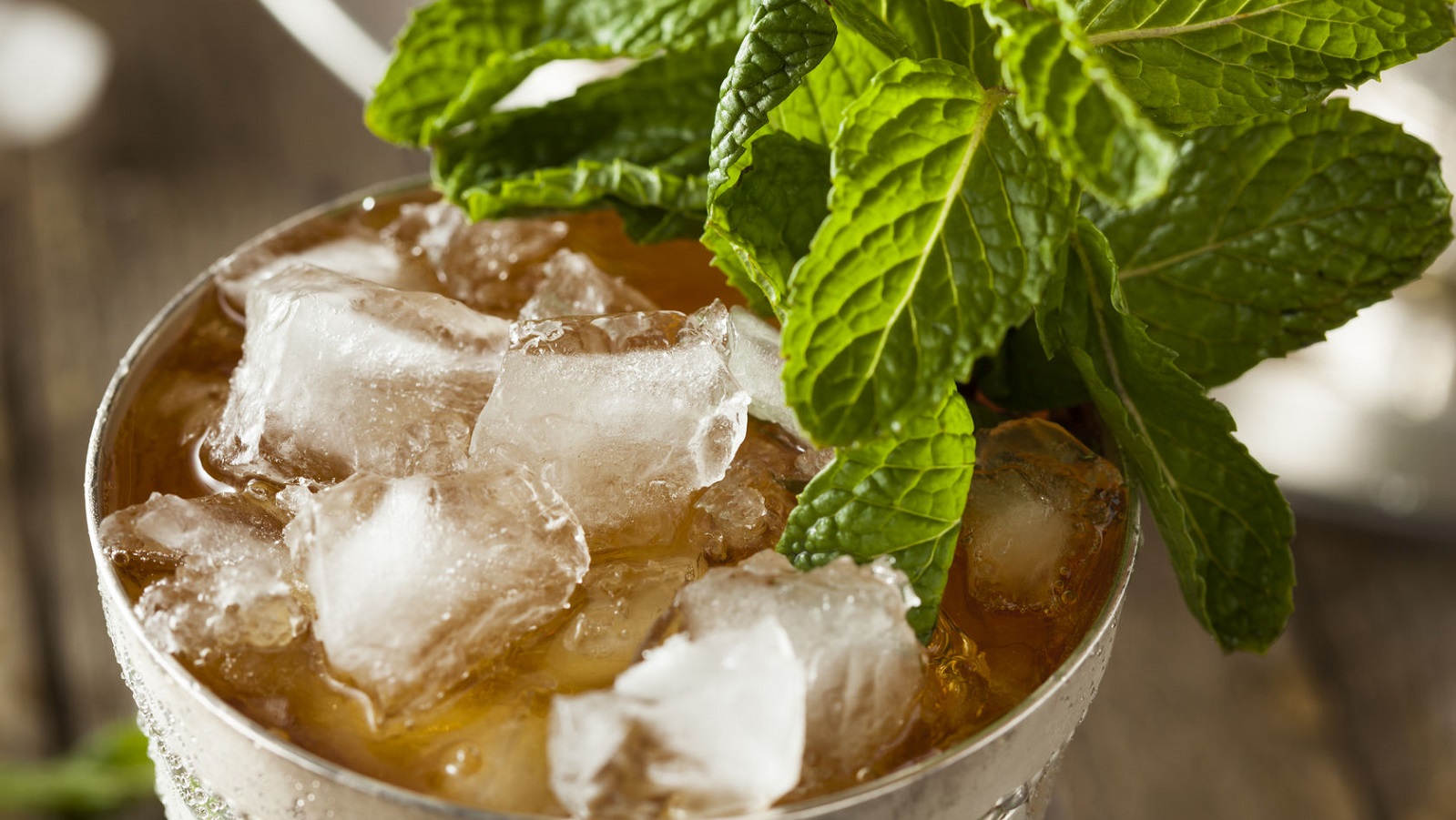 A refreshing cold mint julep.