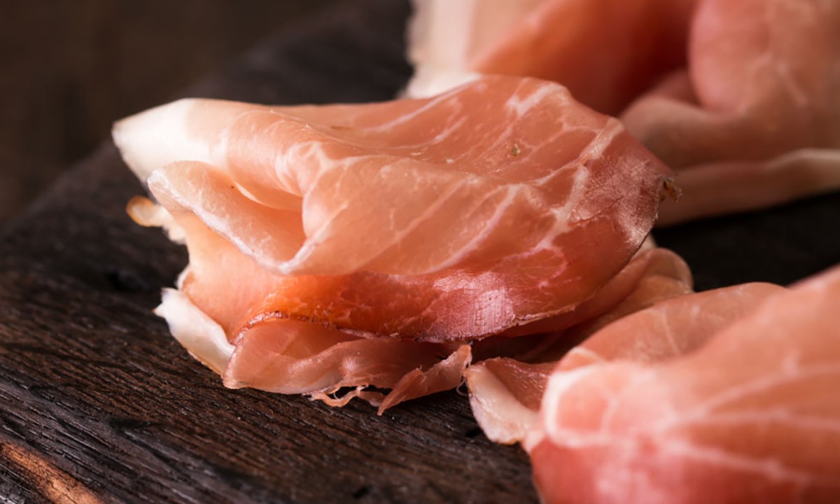 Prosciutto ham slices