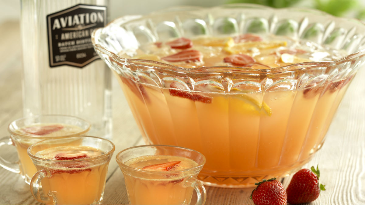 Aviation Gin Champagne Punch cocktail