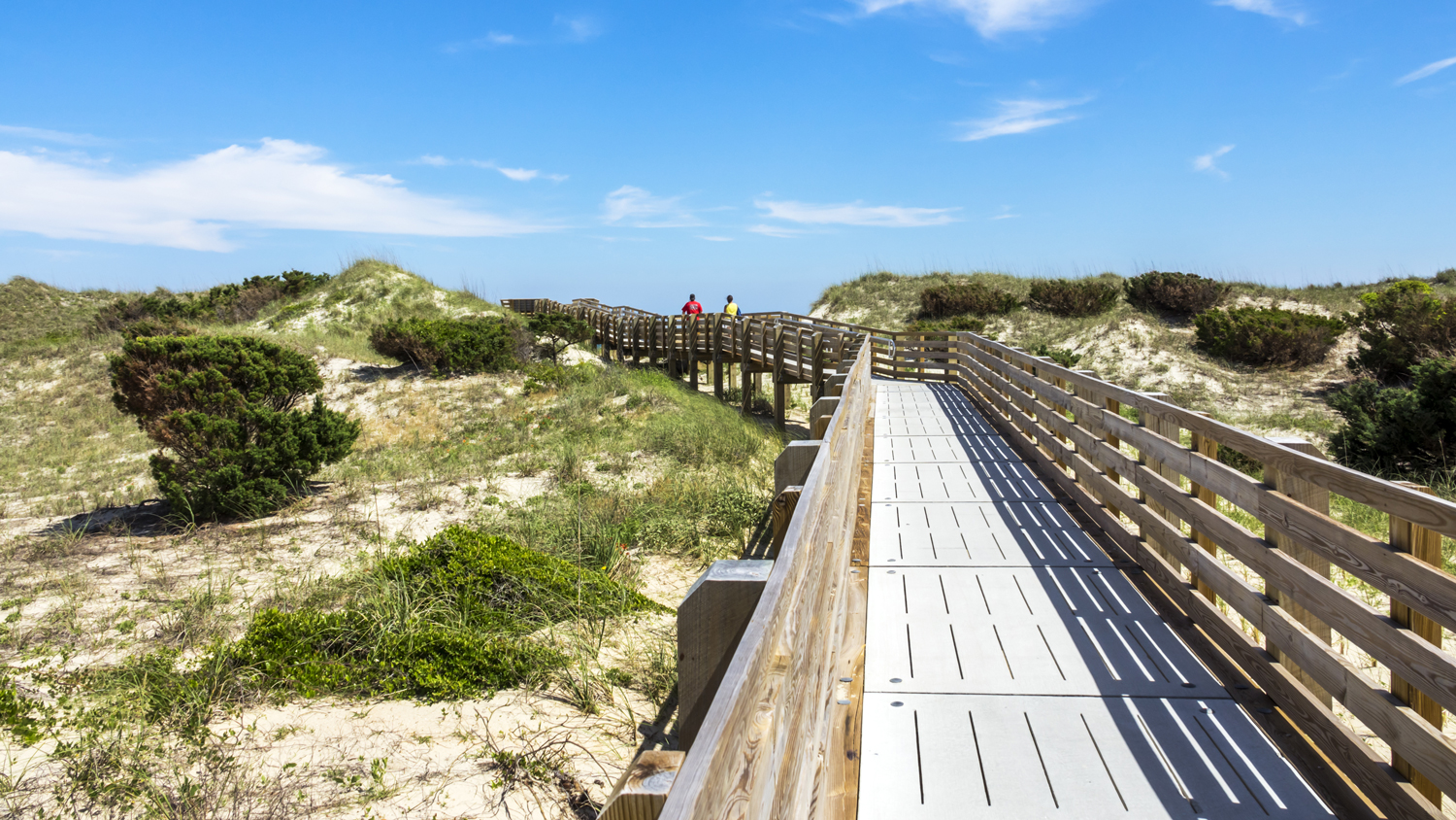 Cape Hatteras ational seashore boardwalk-to the beach with sand dunes