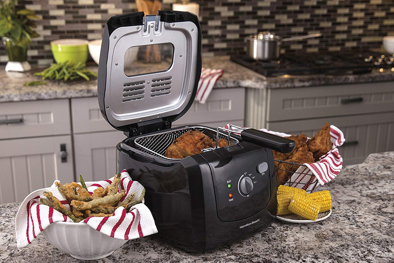 Hamilton Beach Professional-Style Deep Fryer with 3 Frying Baskets