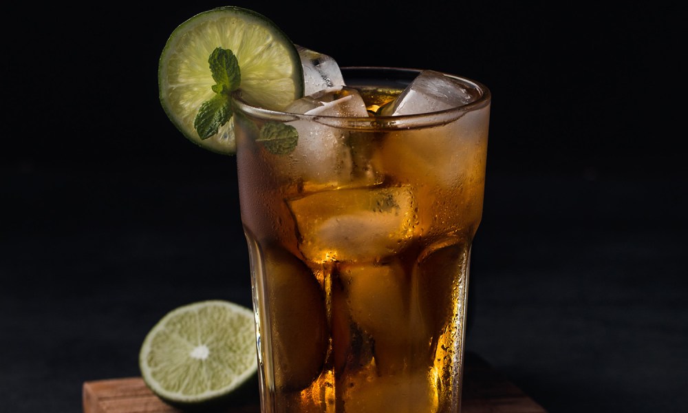 Dark spice rum cocktail drink