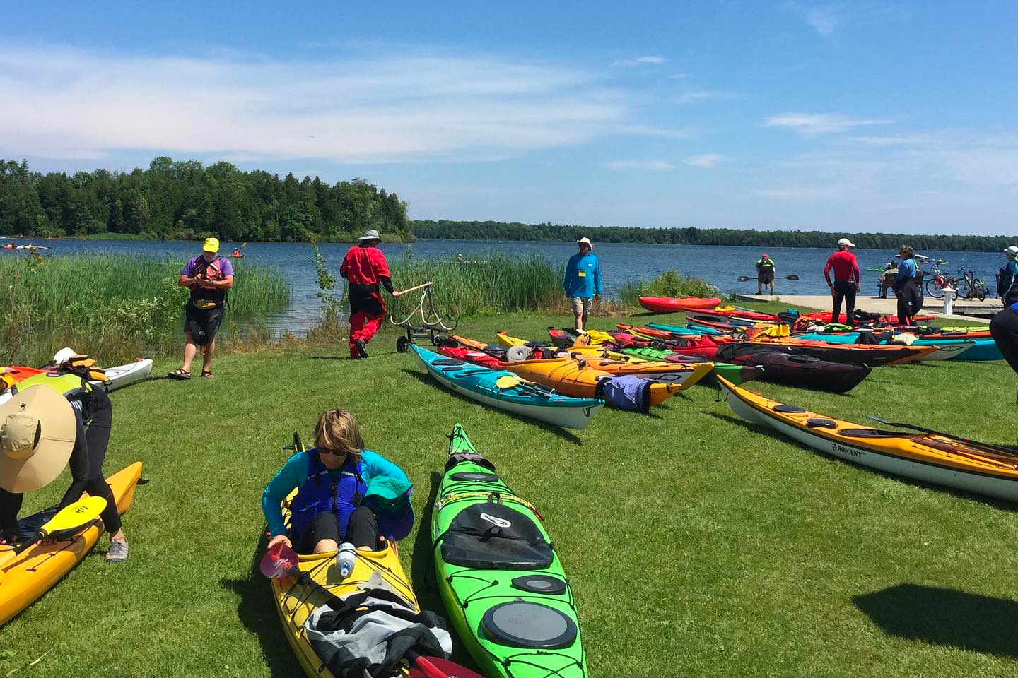 Kyaks outside, Rutabaga Paddlesports