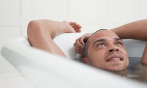 Man taking a bath