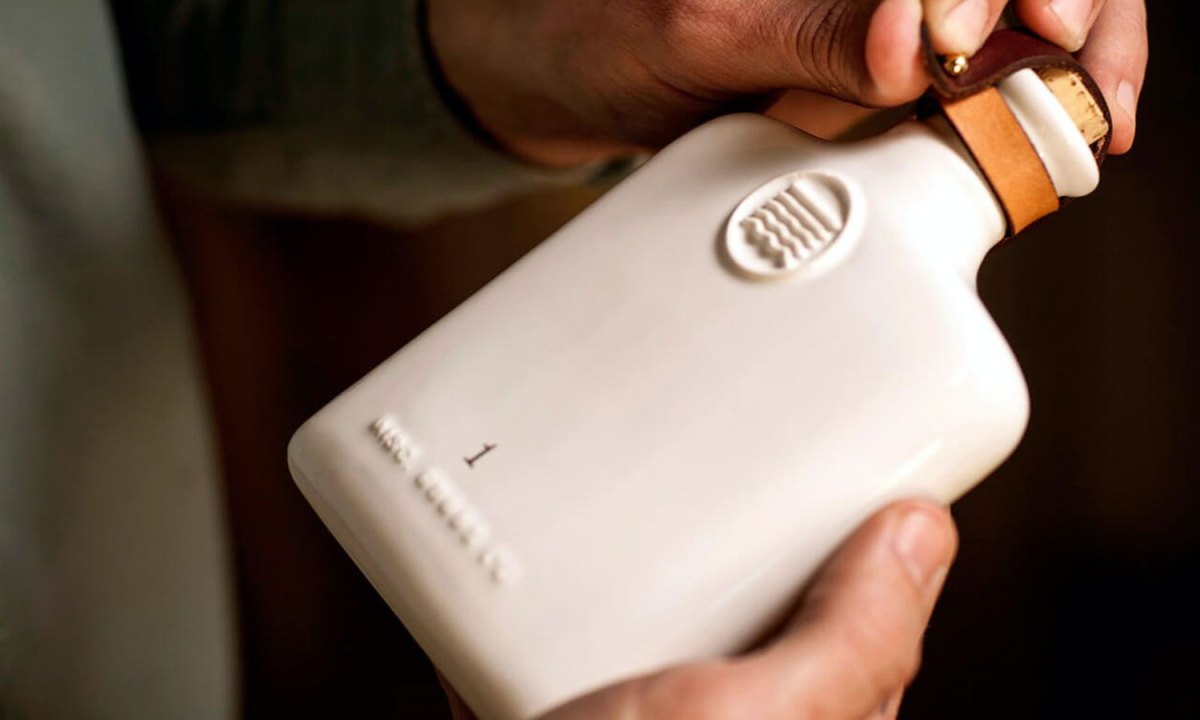 White Ceramic Flask