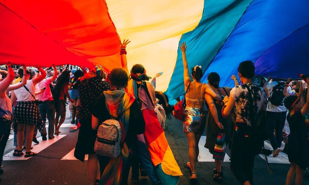 Parking lot Pride party