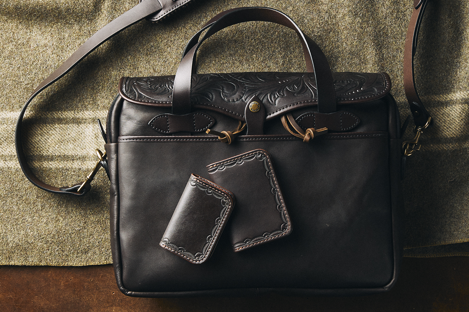 filson leather briefcase