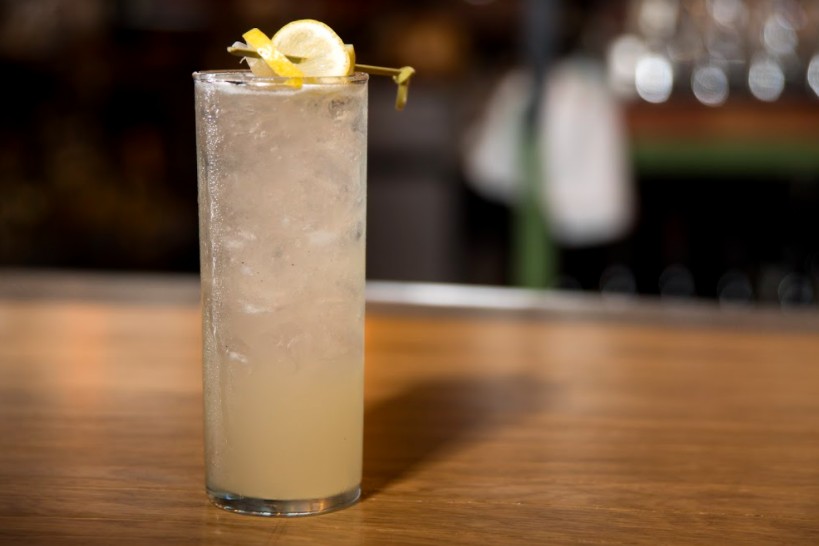 Pear Brandy Collins in Glass.