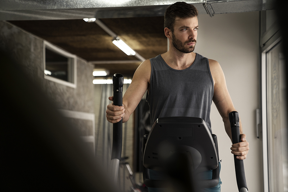 Man doing cardio workout