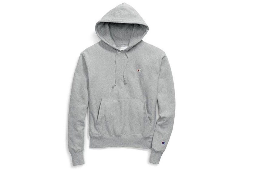 Champion Reverse Weave Hoodie in gray.