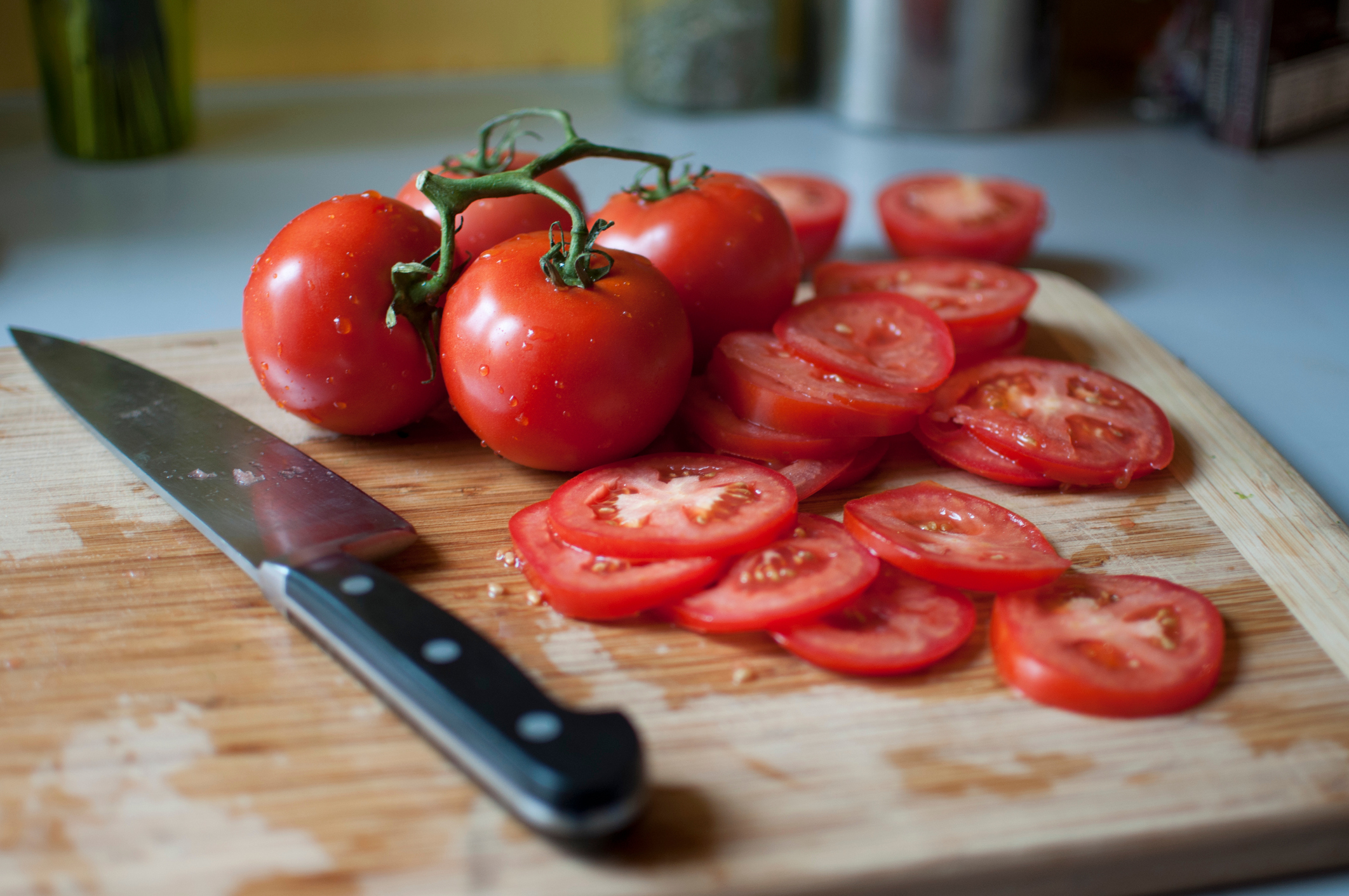 Tomatoes on a cutting board