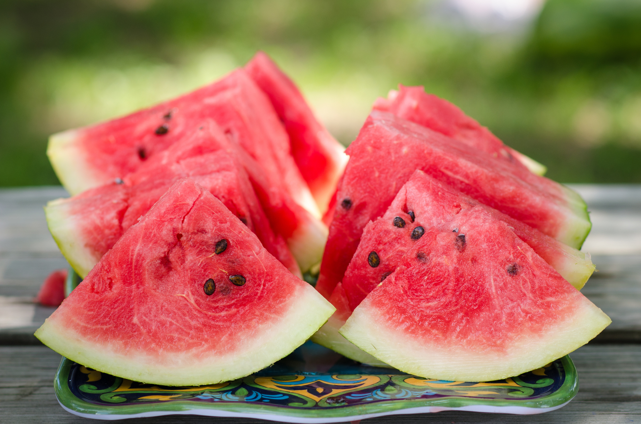 Freshly cut watermelon slices