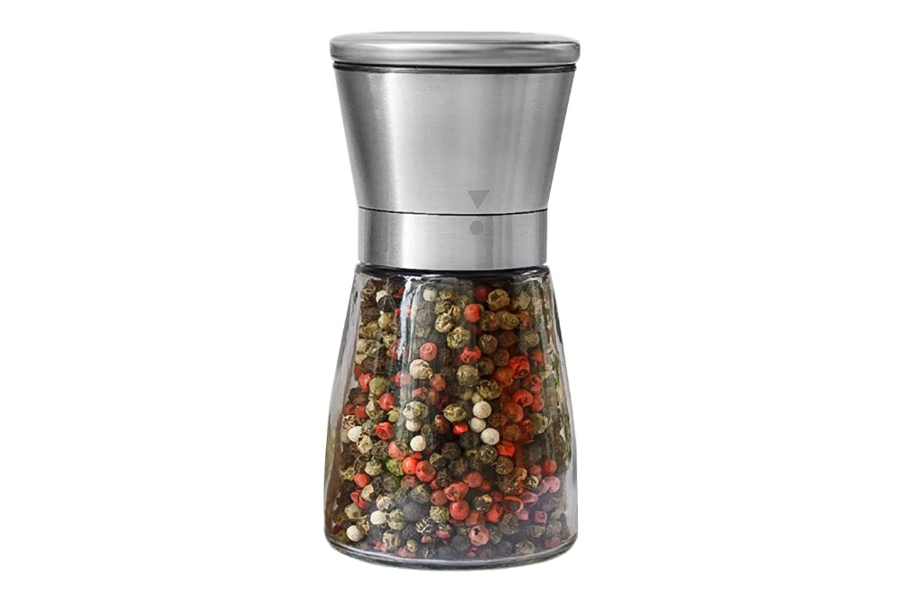 Manual Pepper Grinder or Salt Shaker for Professional Chef - Best Spice Mill with Brushed Stainless Steel - 1Pcs green+1pcs Orange