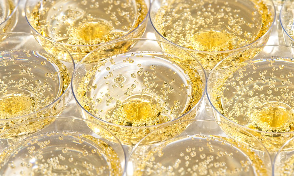 A sea of sparkling wine in glasses