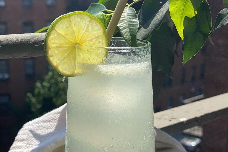 A refreshing glass of Gin Rickey cocktail