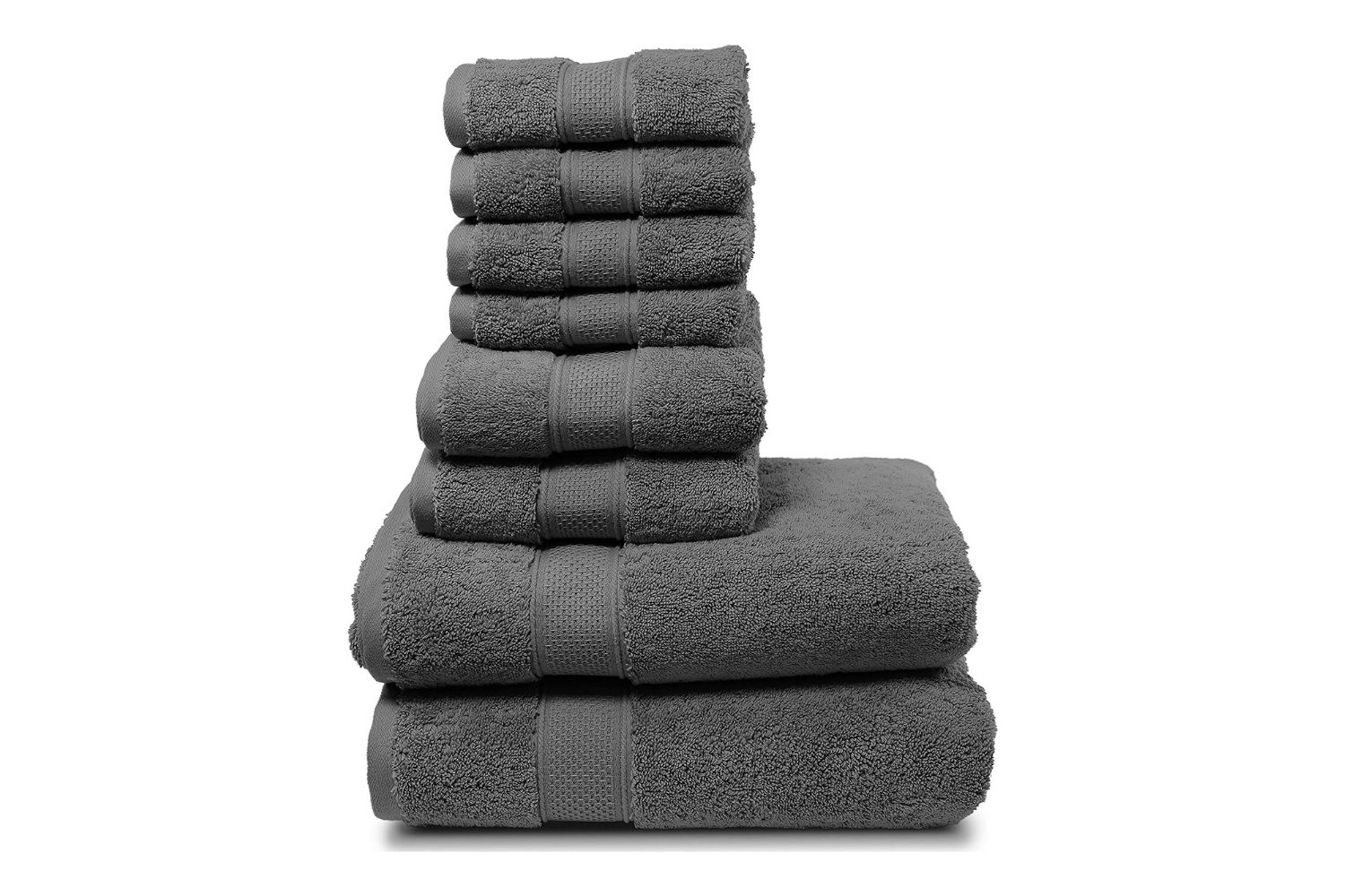 Maura Turkish Bath Towels in charcoal.