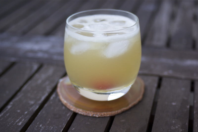 Whiskey sour served in a glass