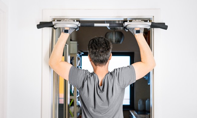 10 best pullup bars rear view of man working out at home