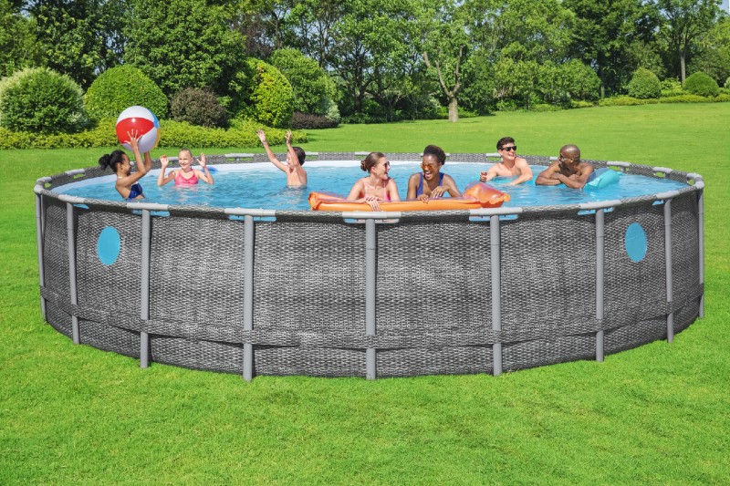 Coleman power steel frame above ground swimming pool deals set