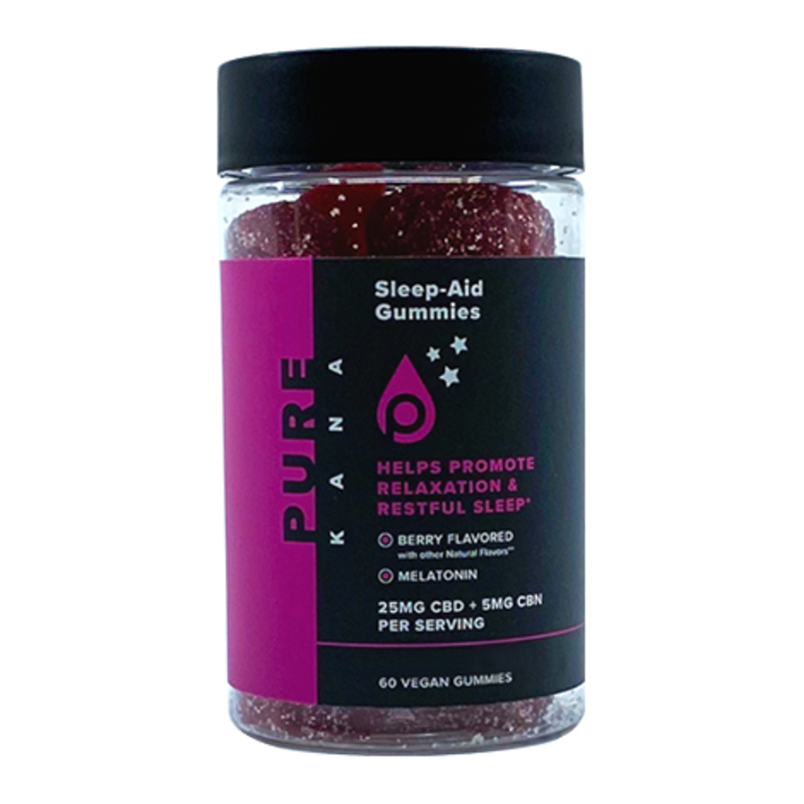 Pure Kana Sleep-Aid Gummies in a bottle.