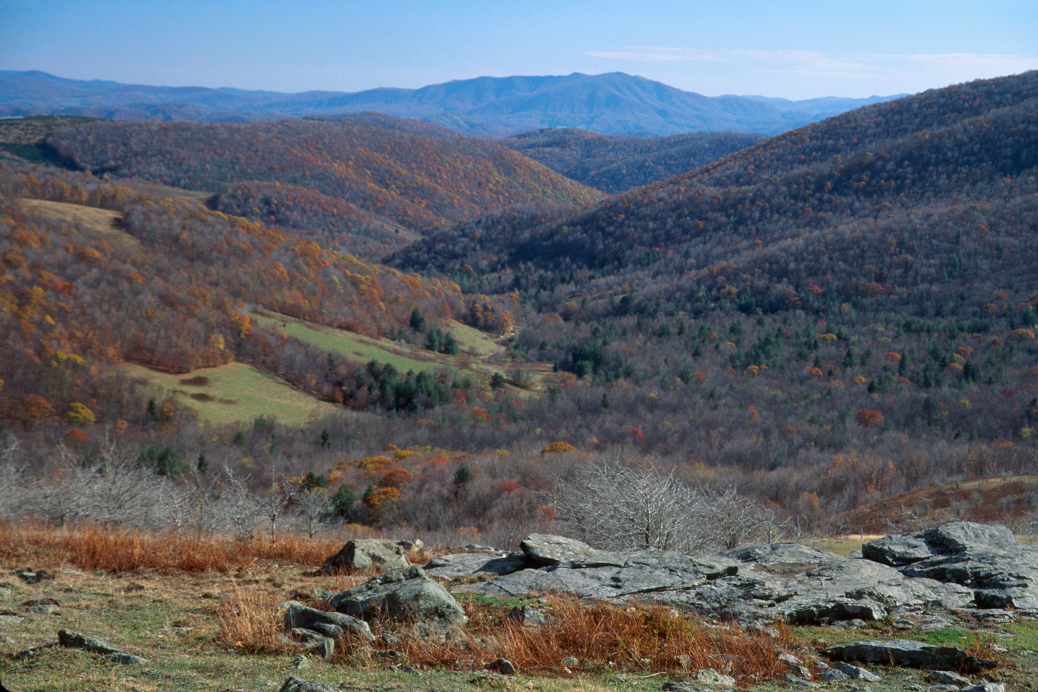 A majestic view of the Mount Rogers National Recreation Area from the Appalachian Trail.