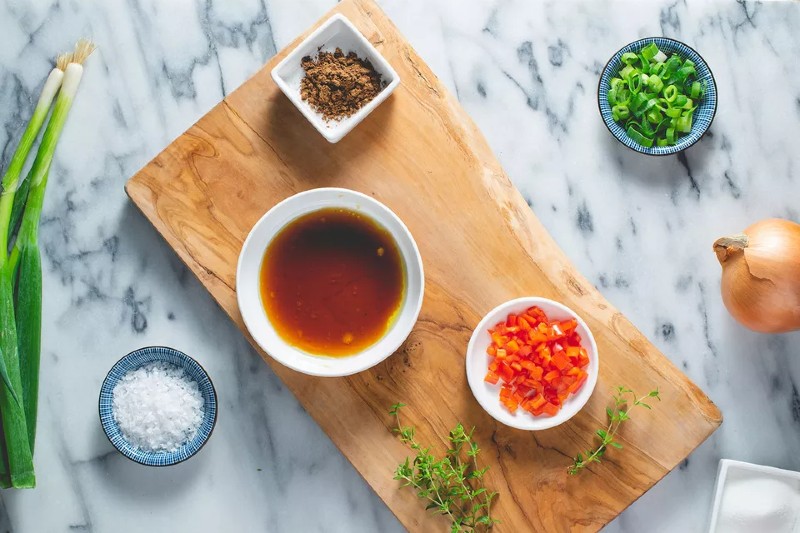 Jamaican jerk marinade ingredients.