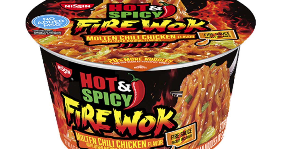 Nissin Hot & Spicy Fire Wok Sizzlin' Rich Pork Flavor Asian