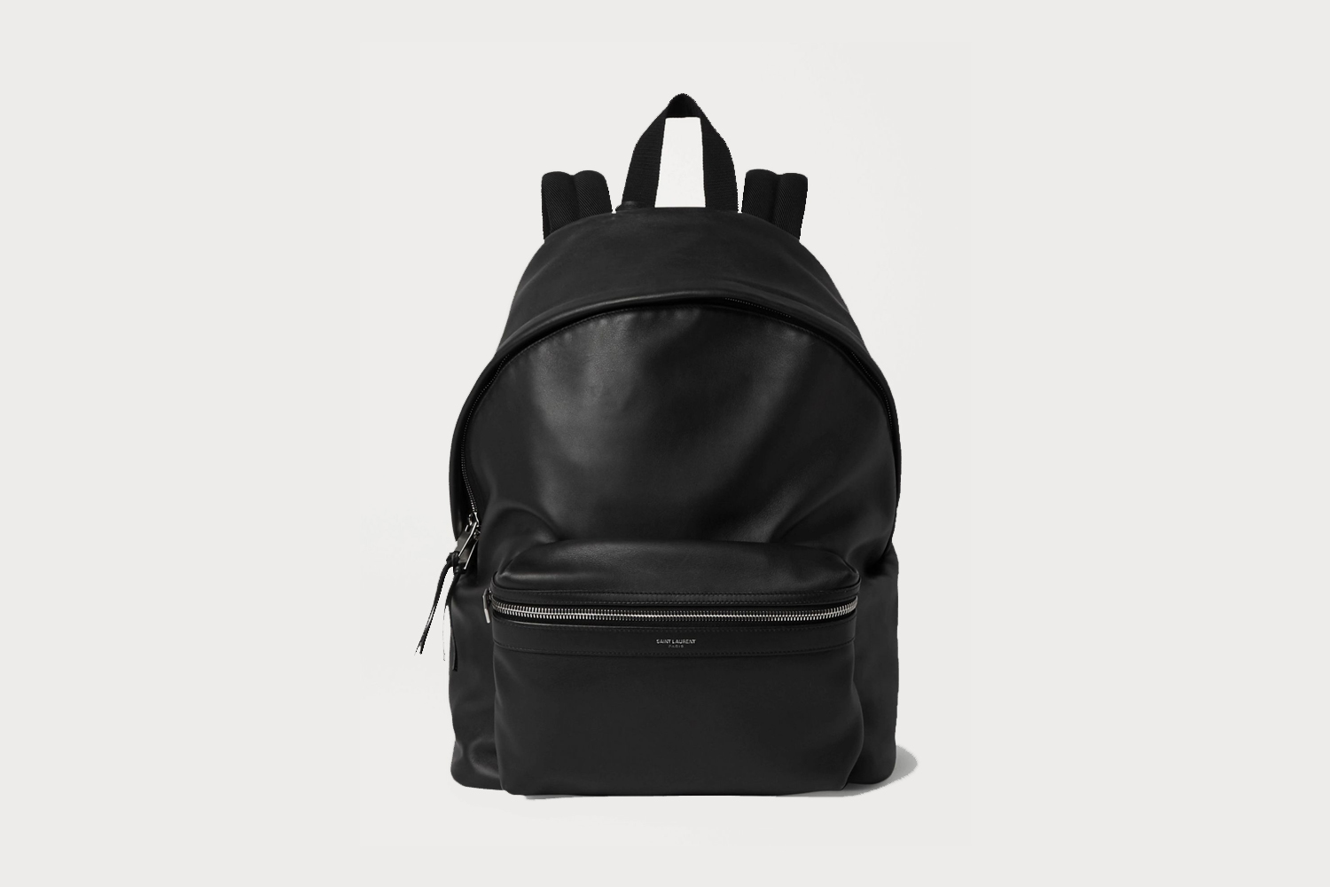 A black Saint Laurent City leather backpack