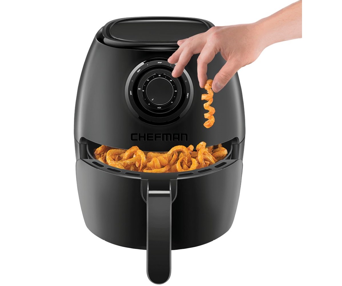 YOMA Air Fryer, 2.6 Qt Small Airfryer with Temperature,1200 Watt, Non-stick  Fry Basket, 8 Recipe Guide, Auto Shut Off, Oil-less Healthy Mini Air Fryer