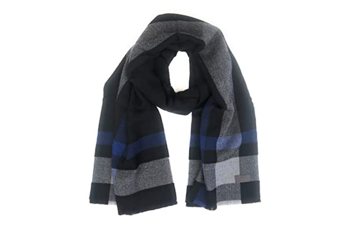 A Hickey Freeman merino wool scarf is soft and warm close to the face.