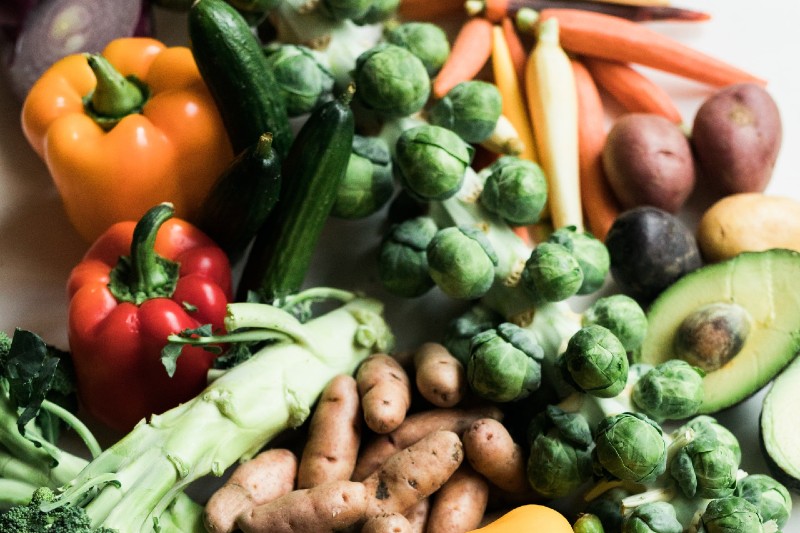 HelloFresh vegetables on display.