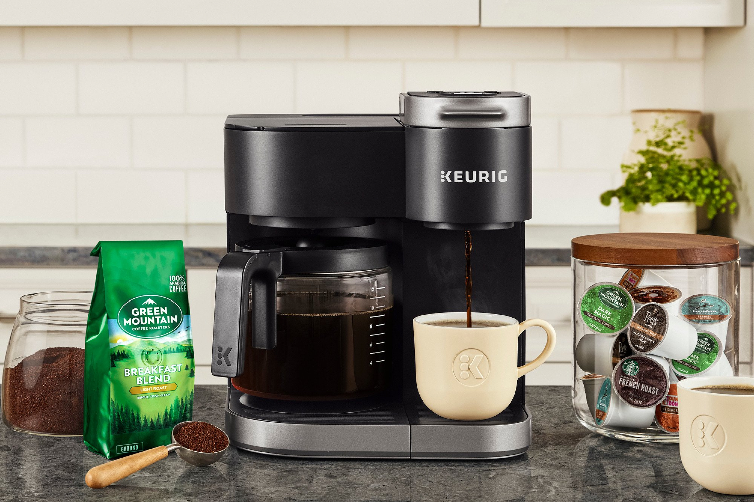 Keurig K-Duo Essentials Single Serve and k cup pod Carafe Coffee Maker -  Black
