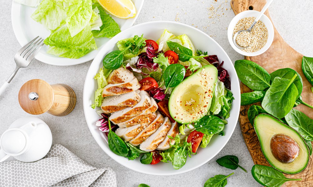 A bowl of a keto-friendly dish on a table