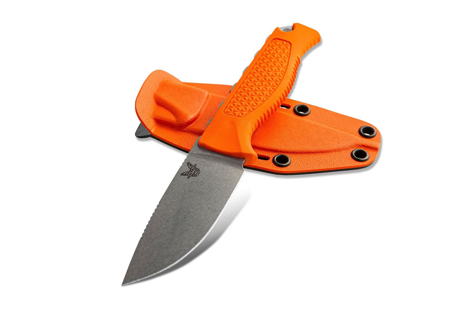 Benchmade's Steep Country Hunting Knife isolate on a white studio background.