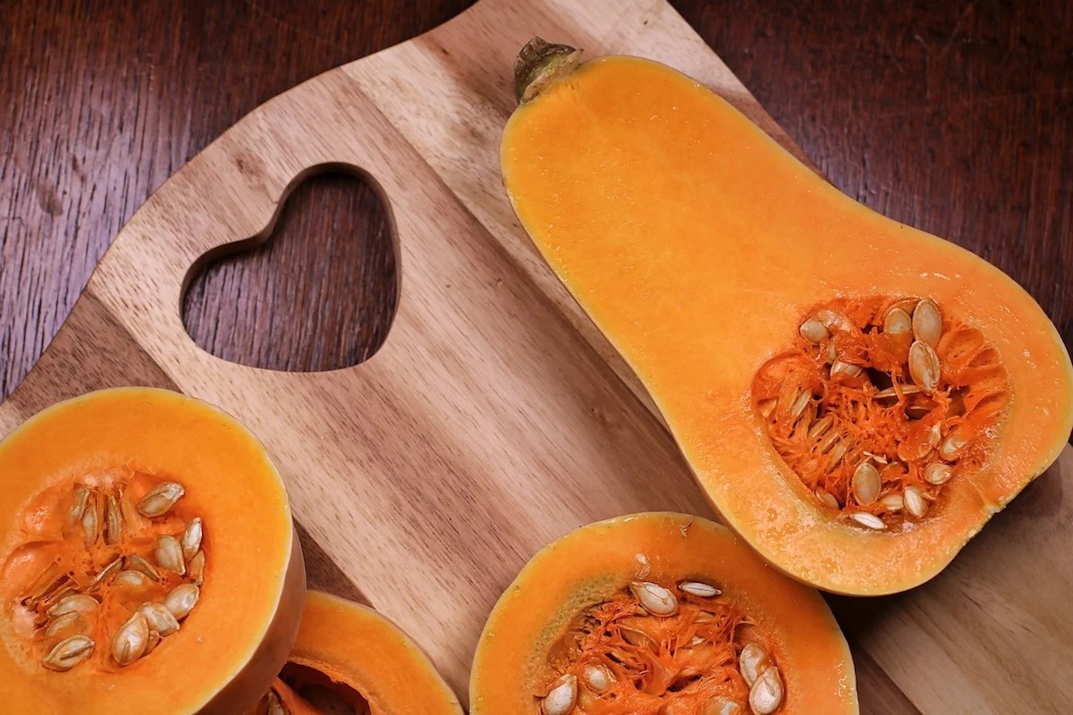 sliced Butternut squash.