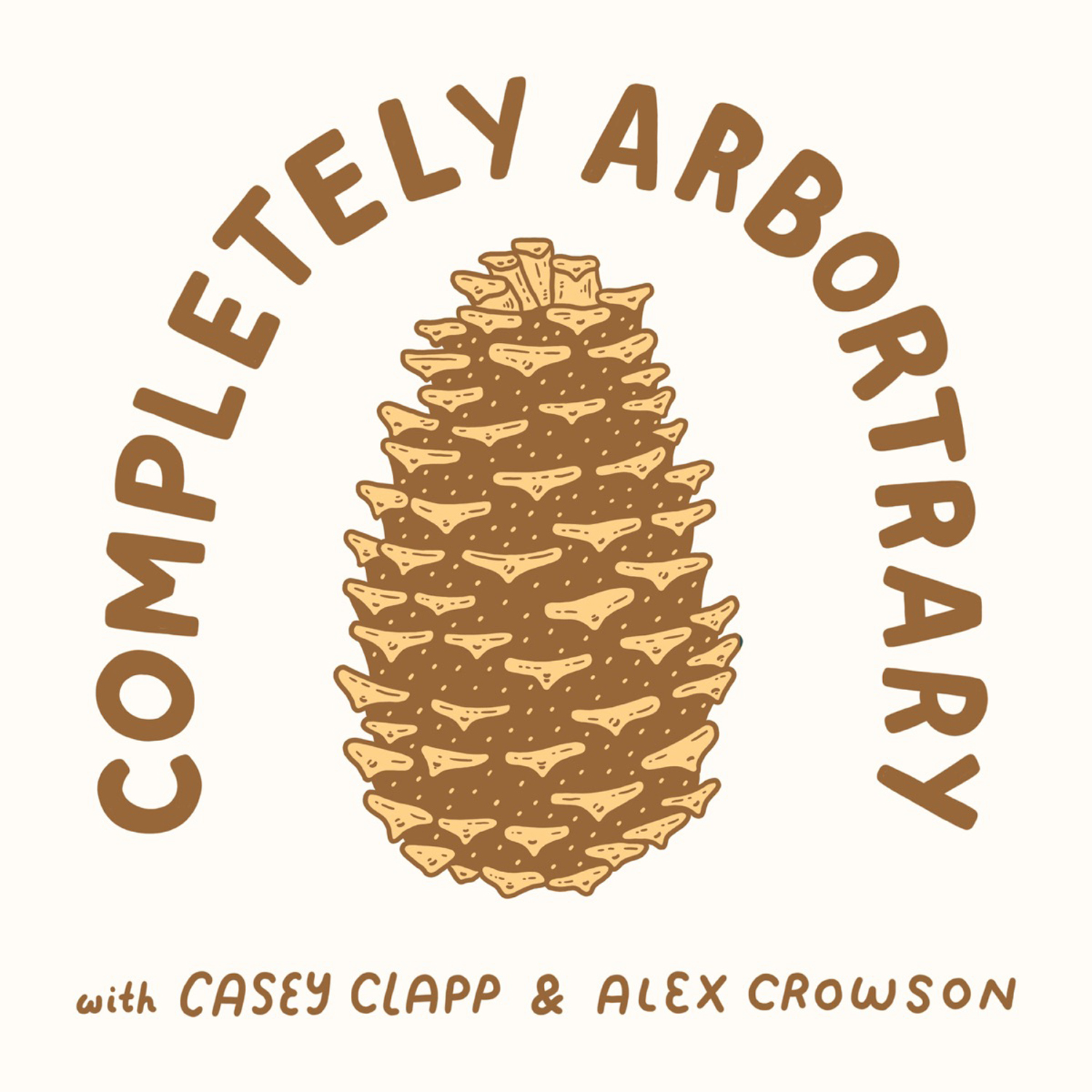 The logo of Completely Arbortrary with an illustration of a pinecone.