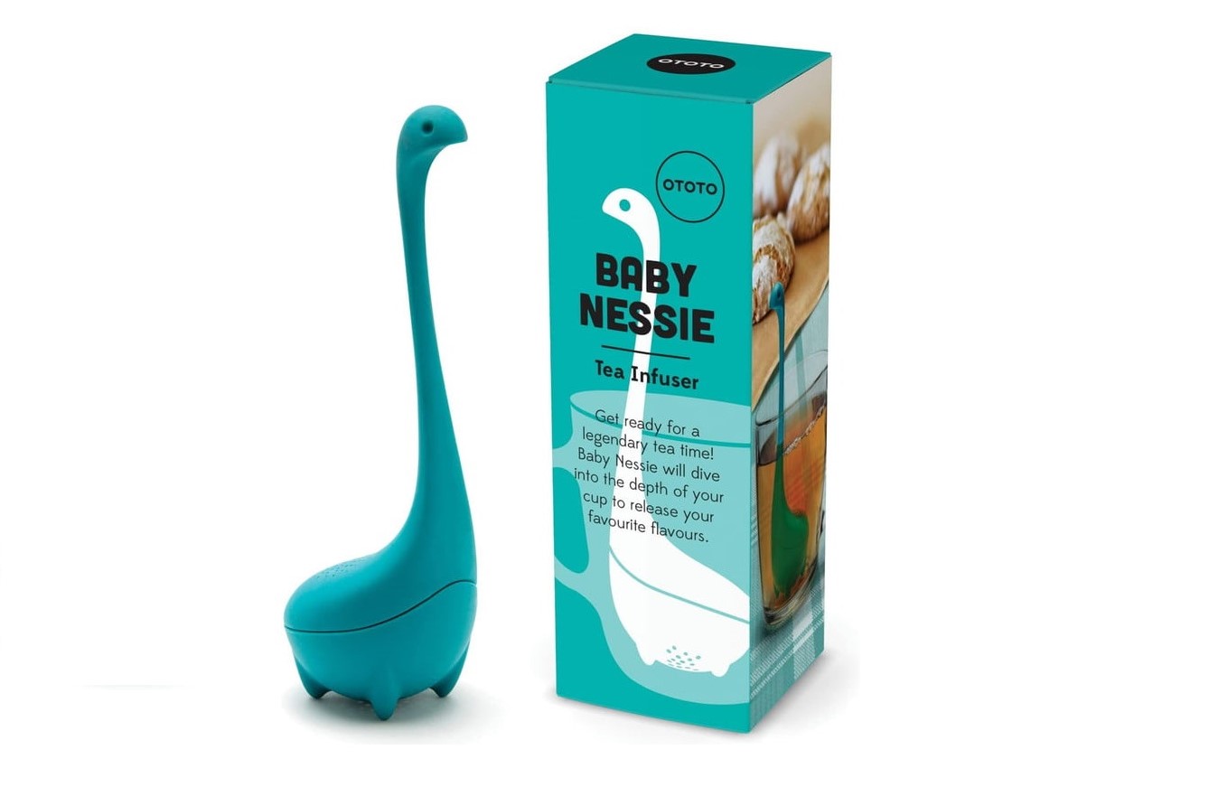 OTOTO Baby Nessie Loose Leaf Tea Infuser (Turquoise) - Cute Tea Infuser  Strainer with Steeping Spoon - Cute Tea Gifts - Long Handle Neck, Ball Body