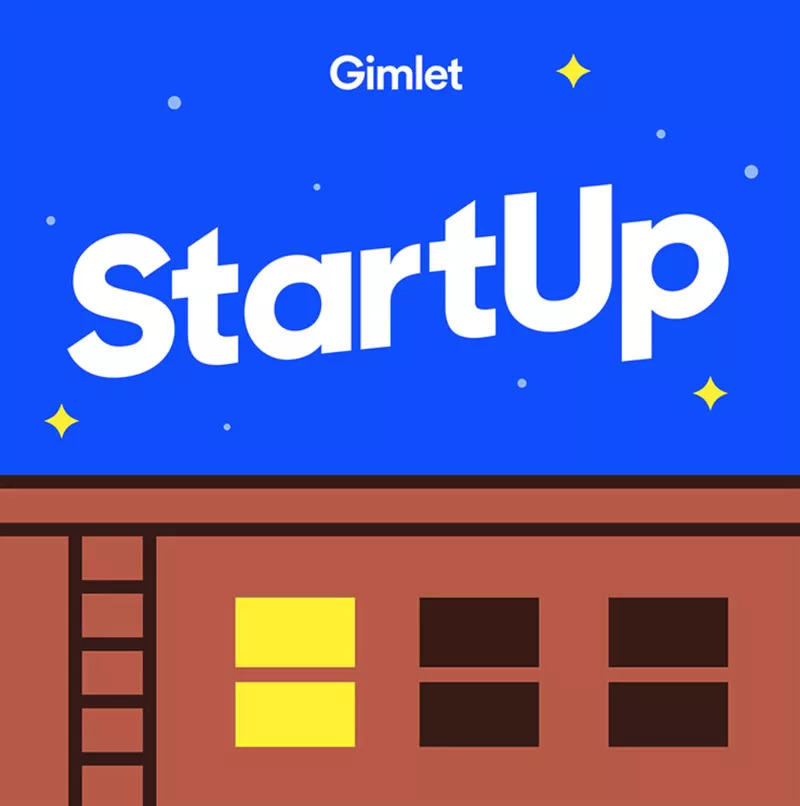 The logo of Startup that features a starlit sky and an apartment building.