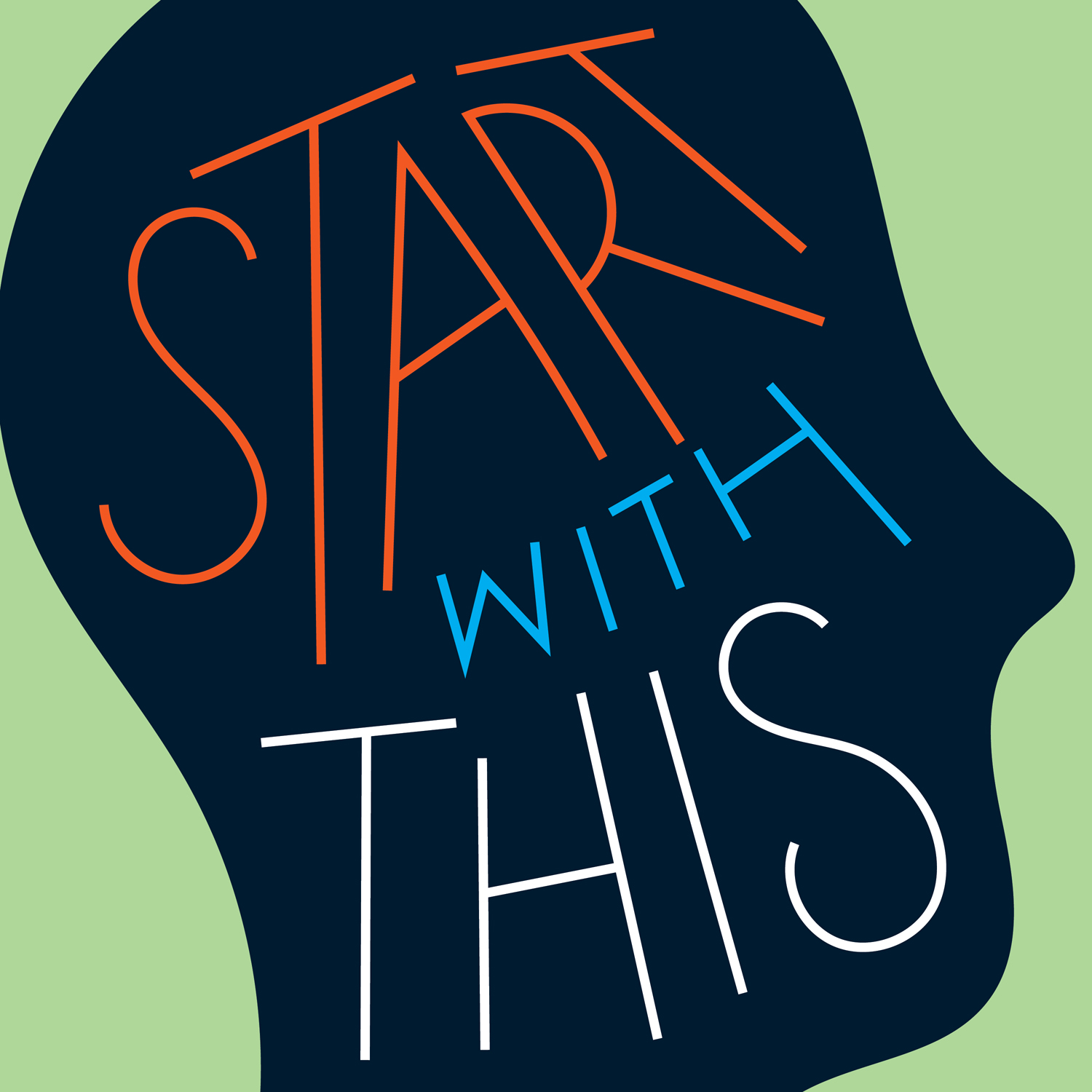 The logo of Start with This, featuring a silhouette of a person's head on mint background.