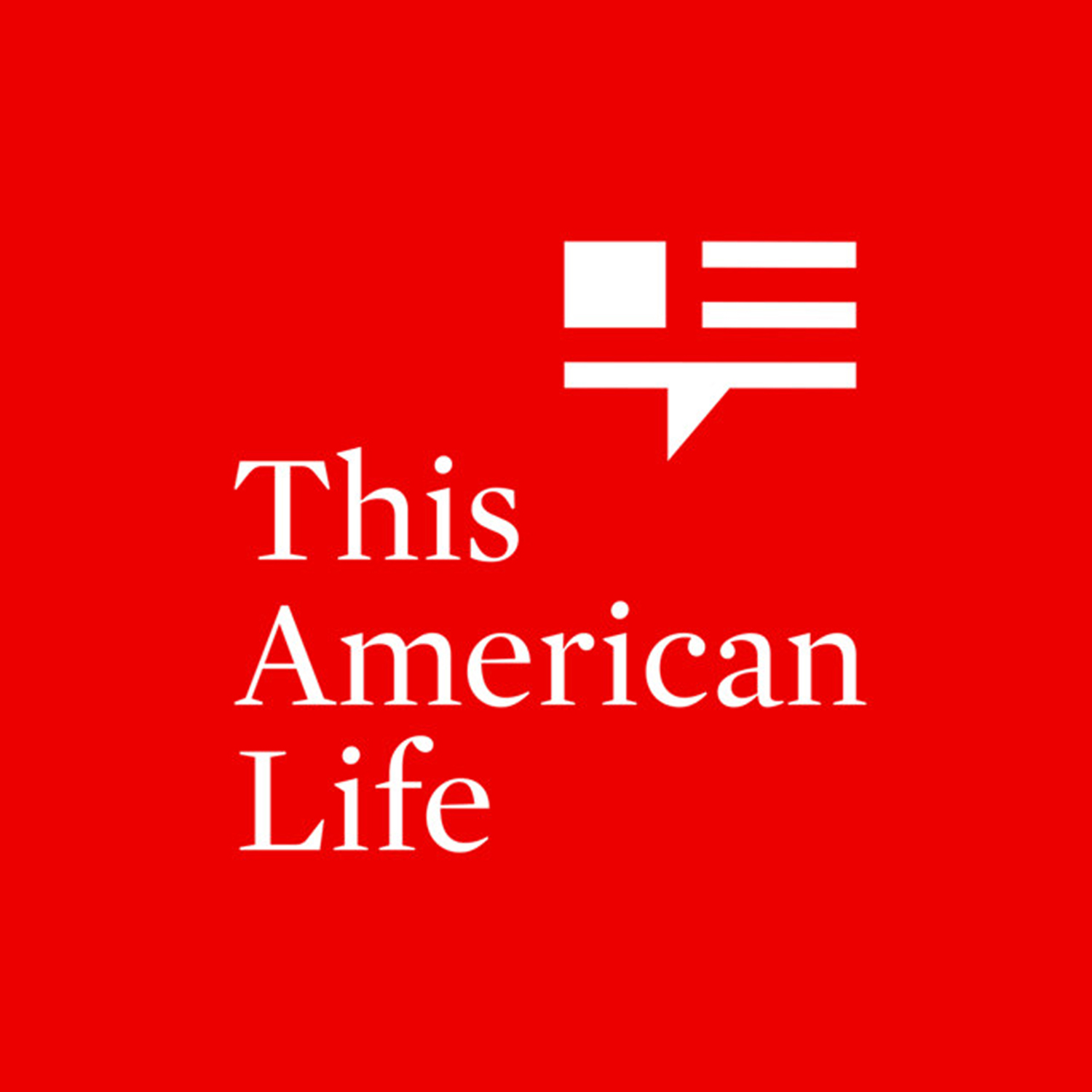 The logo of This American Life in red and white.