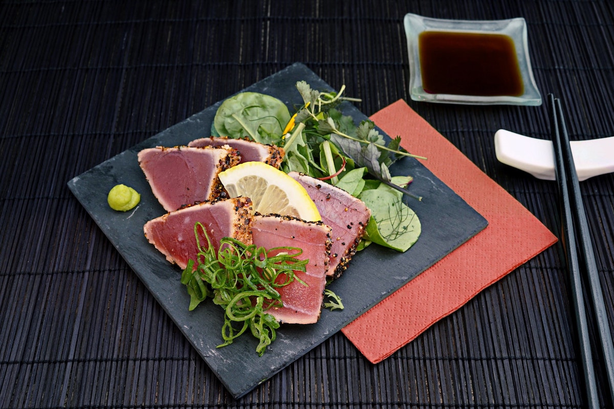 seared tuna dish.