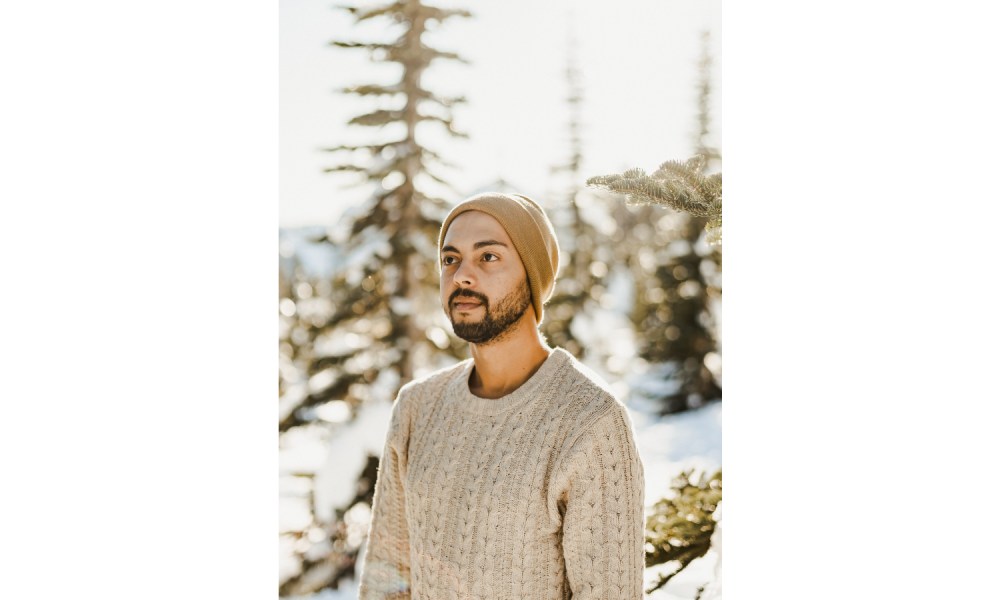 Man Wearing Knit Sweater