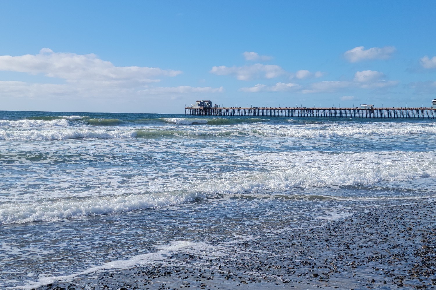 A view of the pier in Oceanside, California.