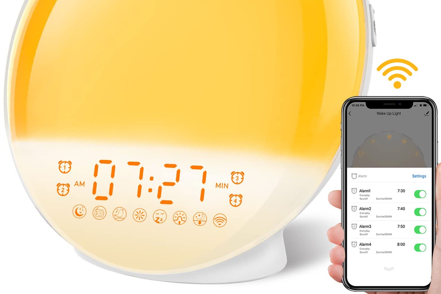 A Dekala sunrise alarm clock.