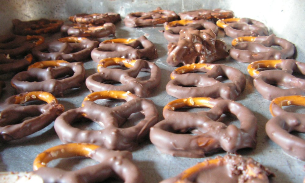 Chocolate pretzels.