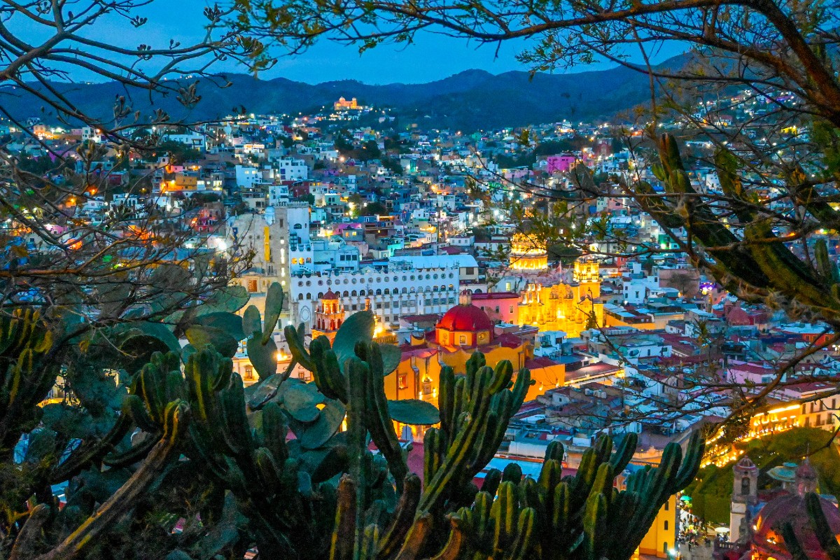 A view of Guanajuato at night.